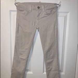 American Eagle light pink/white skinny jeans